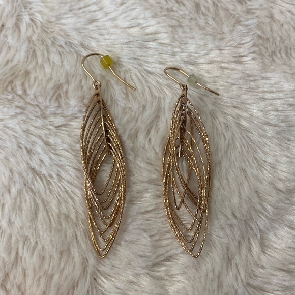 Rose Gold Dangle Earrings - Picture 3 of 3